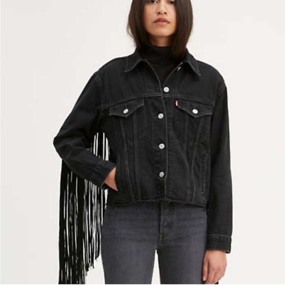 Levi's Jackets & Blazers - Levi’s Ex-Boyfriend Fringe Trucker Jacket Free People